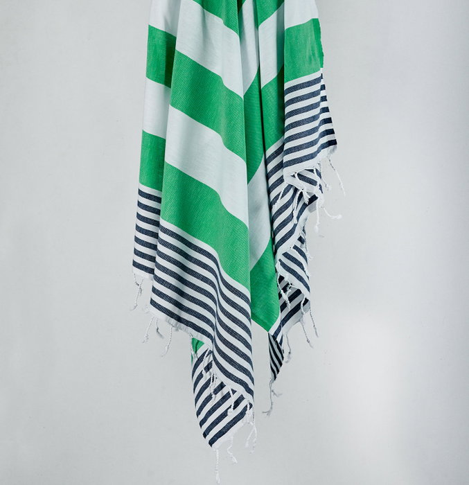 Mijölnir Toalla de playa Fouta Azul oscuro, Verde y Blanco